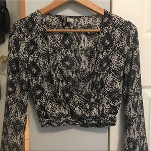 H&M surplice, long sleeve crop top